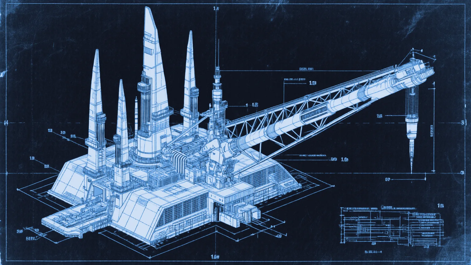 Deep-space mining rig blueprint